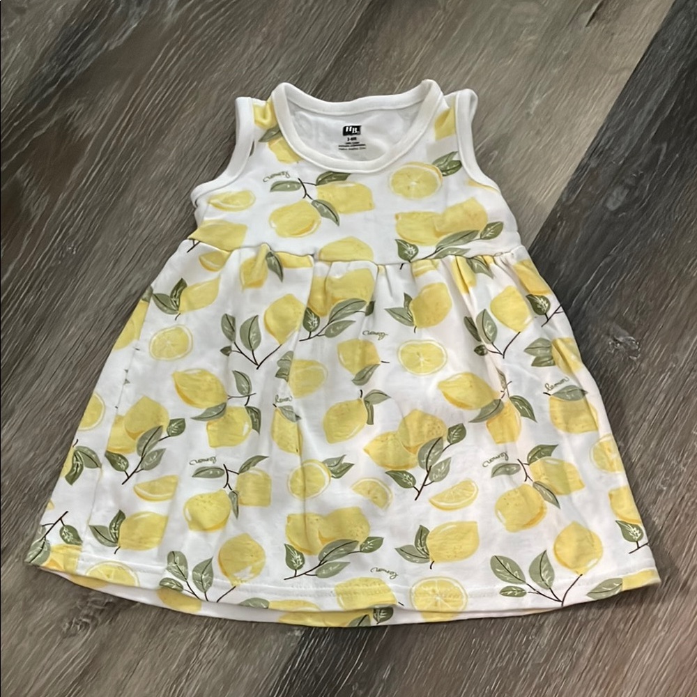 Lemon Print Sleeveless Dress